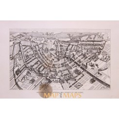 Amsterdam General Plan of Channels and Streets, Antique Print Holland 1892.