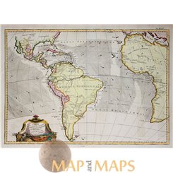 The America’s Africa the Caribbean Islands map Bonne 1770