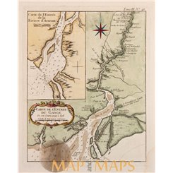 Ganges River India and Bangladesh antique map Bellin 1764