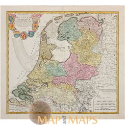 Holland map Septem Provinciae seu Belgium Foederatum Homann 1748
