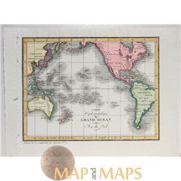 South Pacific Ocean Map Australia New Zealand Vosgien 1823