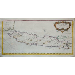 Java antique map Indonesia Batavia VOC old map by Bellin 1750