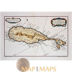 St. Christophe Island West Indies antique maps by Bellin 1758