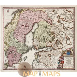 Finland Sweden Nova Mappa Geographica Sueciae, Seutter 1720