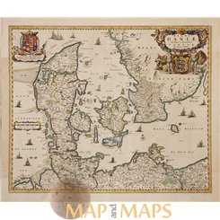 Regni Daniae, Denmark map Nicolaes Visscher II. 1698