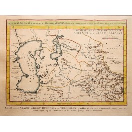 Tartary Russian Turks Empire Timurids Central Asian antique Bellin map 1749