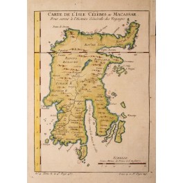 Sulawesi Celebes Island Indonesia antique map Bellin 1764