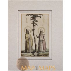 Tree of Live Adam and Eve fine colored print 1780