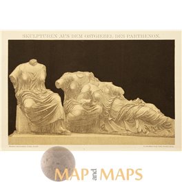Parthenon Sculptures, Antique print by Brockhaus 