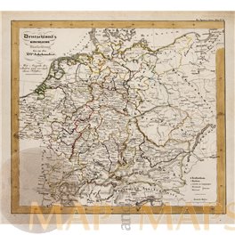 Europe Germany Mountain River antique map Berghaus 1861