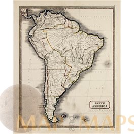 1840 antique atlas map South America