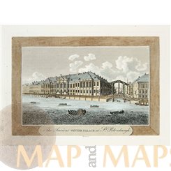 Russia, The Ancient Winter Palace at St. Petersburgh. Warren 1808.