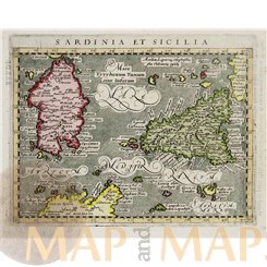 Sardinia Sicily Malta map Sardinia et Sicilia Magini 1597