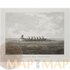 Pirogue des Orotchys. Russia rowing boat La Perouse 1797
