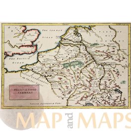 Belgium Holland Germany antique map by Delisle/Cellarius 1748