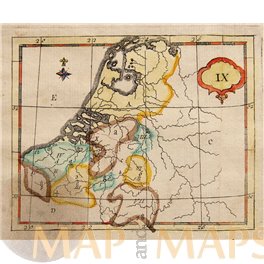 1784 antique map Holland, Belgium, Luxembourg /Bruyset.