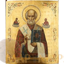 ST. Nicholas Russian 19th century Russian Icon.