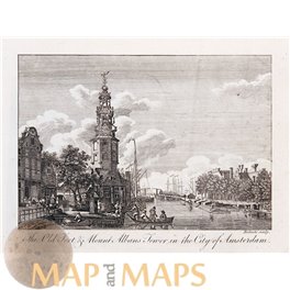Montalbans Tower Amsterdam Old print Bankers 1787