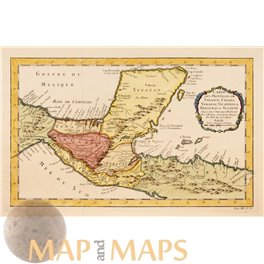 Mexico and Central America old map Carte des provinces des Tabasco Bellin 1758
