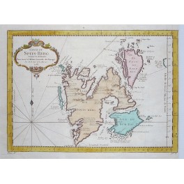 ISLAND SPITSBERGEN GRUMANT ANTIQUE MAP BELLIN 1750