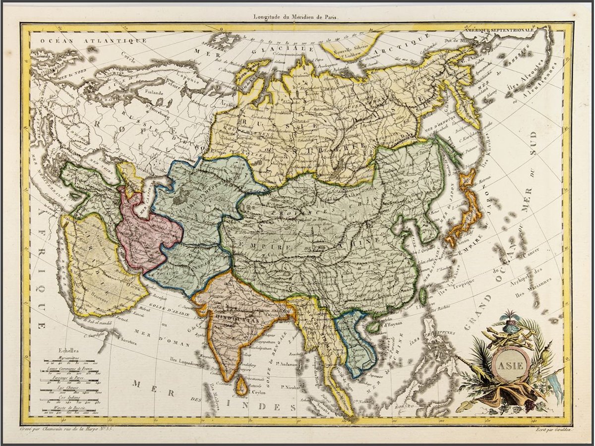 Карта Азии в 1812 году. Карта Азии 20 век. Карта Азии 1800 года.