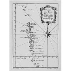 Maldives maps. Carte des Isles Maldives Antique Map. Bellin 1758