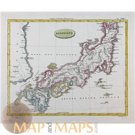 Japan maps. Giappone. 日本地図 Old map Barbiellini 1807