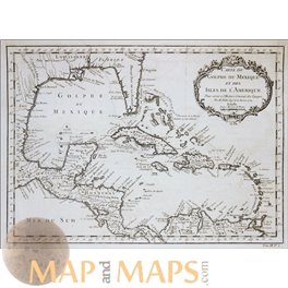 Carte Du Golphe Du Mexique et des Isles De L'Amerique 1754
