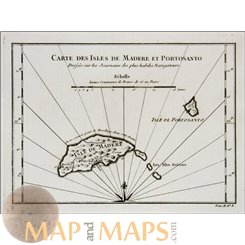 Carte des Isles de Madere et Portosanto. Bellin 1764