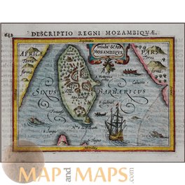 Descriptio Regni Mozambiquae Bertius 1616 Atlas Jodocus Hondius