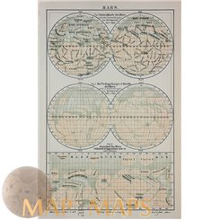 General map of Mars observation 1882 – 1888. - Meyer 1905