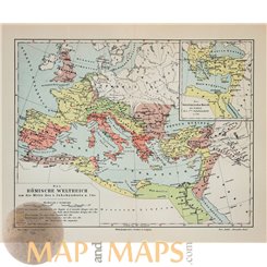 The Roman Empire Old map Europe by Joseph Meyer 1905