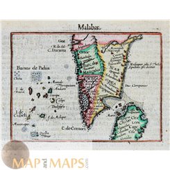 Malabar India Ceylon map Mercator/Hondius Atlas Minor 1614