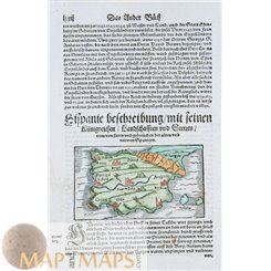 Spain Portugal early map Ispania Sebastian Münster 1575