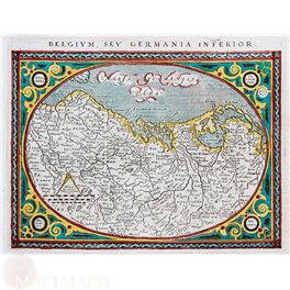 Belgium Holland antique map Maginus/Ptolemaeus 1621