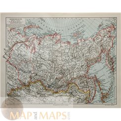 Sibirien Russia Antique Map of Siberia Meyer 1905
