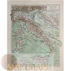 Italia Sicily Sardinia and Corsica map Meyer 1905