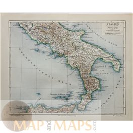 Italien Südliche Hälfte. Old Map South Italy Meyer 1905