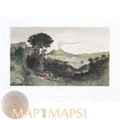NAPOLI NAPLES NEAPEL ITALY, ANTIQUE PRINT 1839