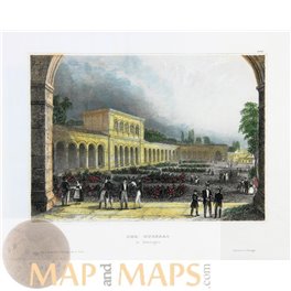 Germany Bad Kissingen Spa, Antique Print by Meyer 1840 -