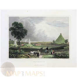 Waterloo Belgium Historical 1830 old print