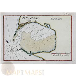 Libya old nautical Coastal charts Port Benghazi Roux 1764