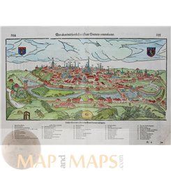 Poitiers, Statt Buttiers, France City Map Belleforest 1598