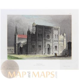 Italy Prints, Certosa di Pavia in Lombardy by Meyer 1852