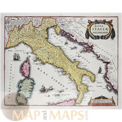 Italy, Nova Italiae Delineatio, old map by Matthäus Merian 1659