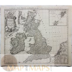 Great Britain and Ireland map, Magna Britannia by Homann 1729