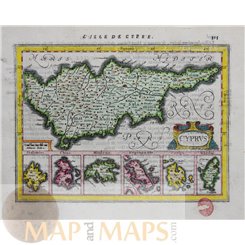 Cyprus, Greece islands. Mercator, Hondius, Jansson, Atlas Minor 1634