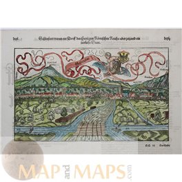 Sélestat France old map Die Statt Schletstatt Sebastian Munster 1578