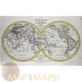 World Maps, Mappe-Monde Old map Delamarche 1835