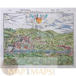 Baden im Aargau Switzerland Old map Sebastian Münster 1559